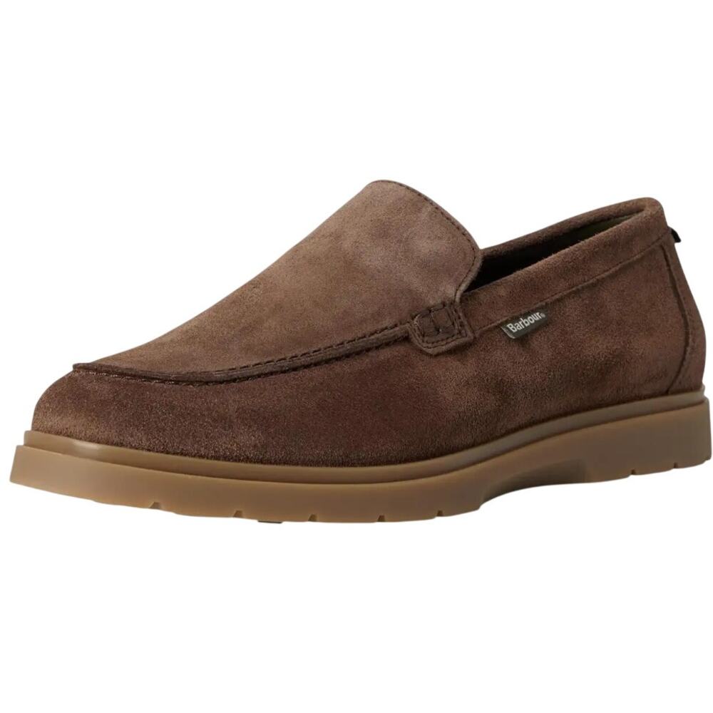 Barbour Mens Carty Loafer US 12 EU 45 Brown Suede Slip On NIB